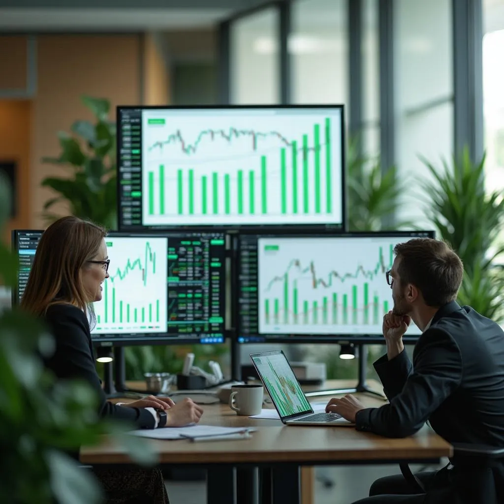 Financial analysts studying green bond performance