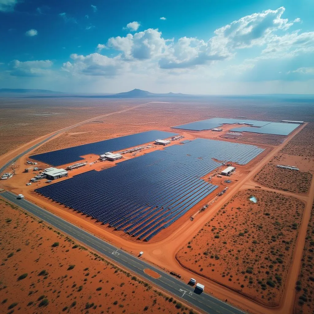 Aerial view of Northern Cape solar installation